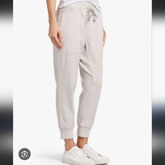 James Perse Relaxed Canvas Linen Pants Joggers Sand Tan Size 4 WCCL1788 - Picture 1 of 9